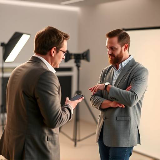 Image representing a mock interview session with a coach providing feedback