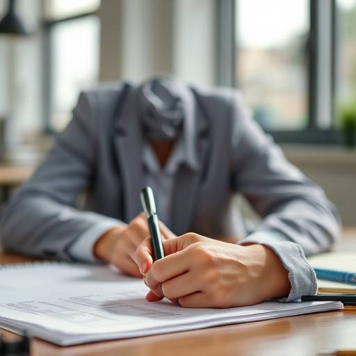 Image representing career planning and goal setting, a person writing in a planner with focus