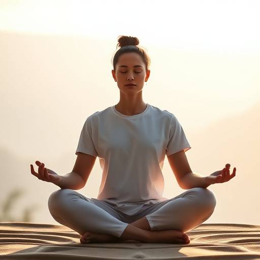 Image representing overcoming interview anxiety, a person meditating and managing stress